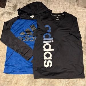 Boys Adidas Sweatshirt and Performance Tee Size M in Excellent Condition